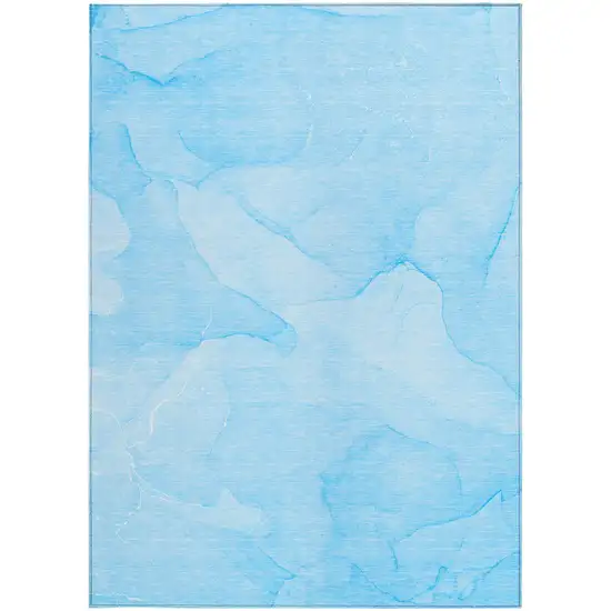 Blue Abstract Washable Non Skid Indoor Outdoor Area Rug Photo 7