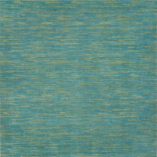 7' X 7' Blue And Green Square Striped Non Skid Indoor Outdoor Area Rug Photo 4