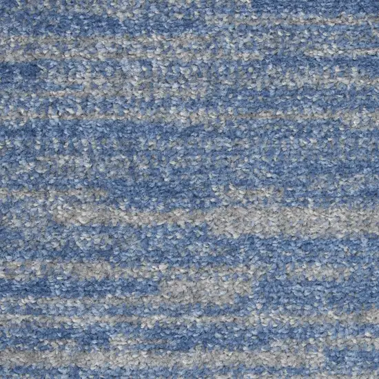 2' X 6' Blue And Grey Striped Non Skid Indoor Outdoor Runner Rug Photo 9