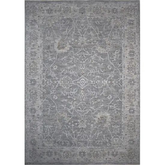 8' X 10'  Blue Gray Southwestern Floral Stain Resistant Area Rug Photo 1