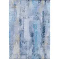 Photo of 3' X 4' Blue Washable Non Skid Indoor Outdoor Area Rug