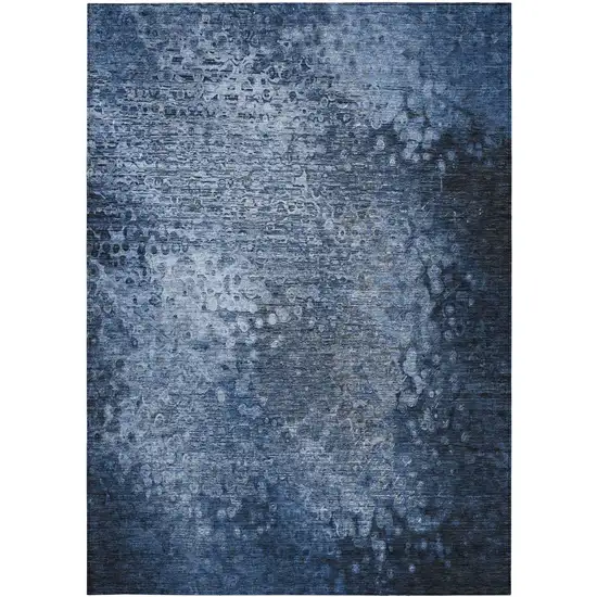 3' X 4' Blue Washable Non Skid Indoor Outdoor Area Rug Photo 5