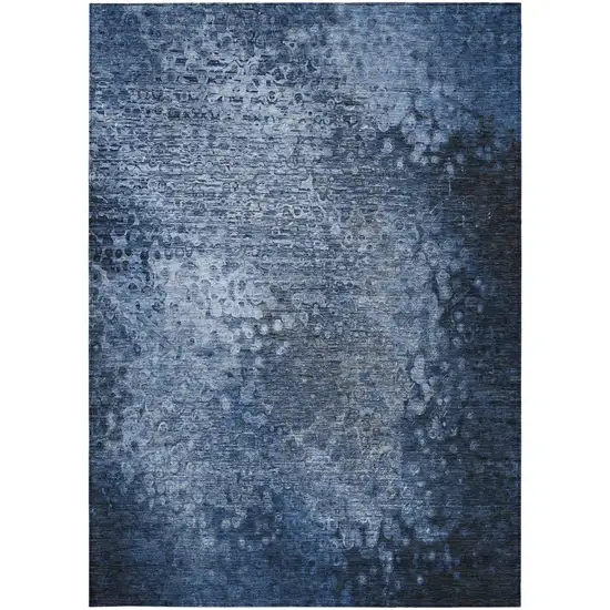 Blue Washable Non Skid Indoor Outdoor Area Rug Photo 4