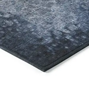 Photo of 3' X 4' Blue Washable Non Skid Indoor Outdoor Area Rug