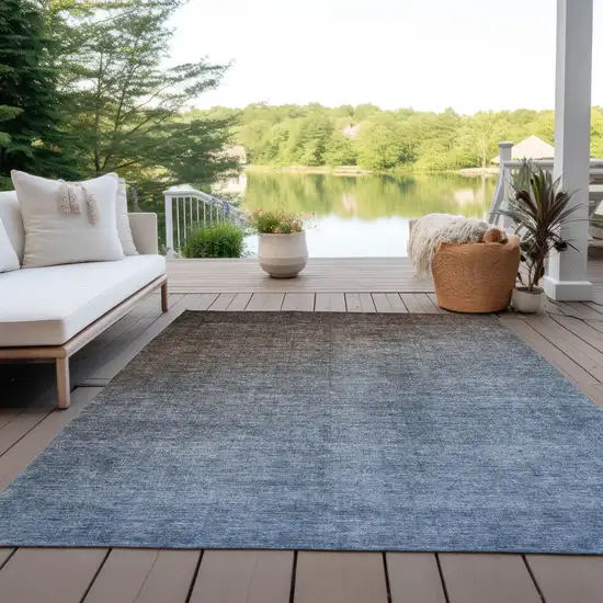 3' X 5' Blue and Green Ombre Washable Non Skid Indoor Outdoor Area Rug Photo 8