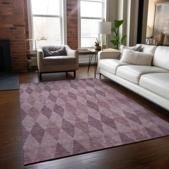 3' X 4' Blush Geometric Washable Non Skid Indoor Outdoor Area Rug Photo 9