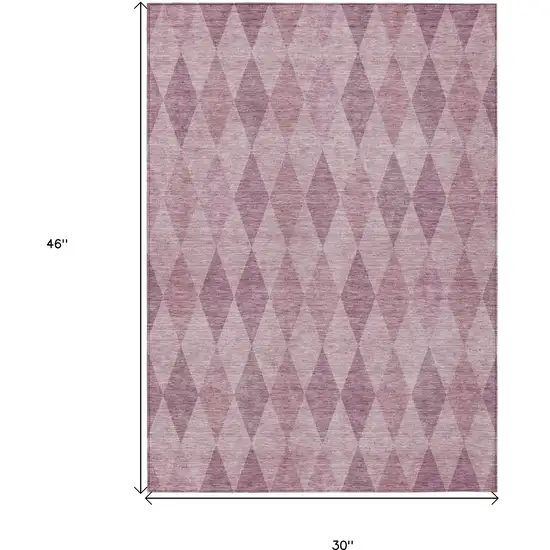 3' X 4' Blush Geometric Washable Non Skid Indoor Outdoor Area Rug Photo 3