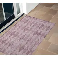 Photo of 3' X 4' Blush Geometric Washable Non Skid Indoor Outdoor Area Rug