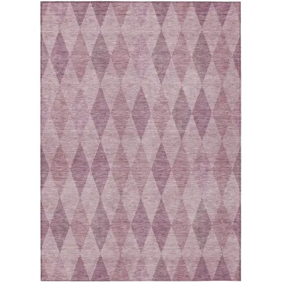 3' X 5' Blush Geometric Washable Non Skid Indoor Outdoor Area Rug Photo 2