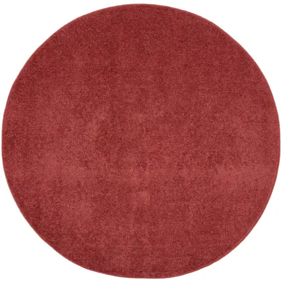 4' X 4' Brick Red Round Non Skid Indoor Outdoor Area Rug Photo 3