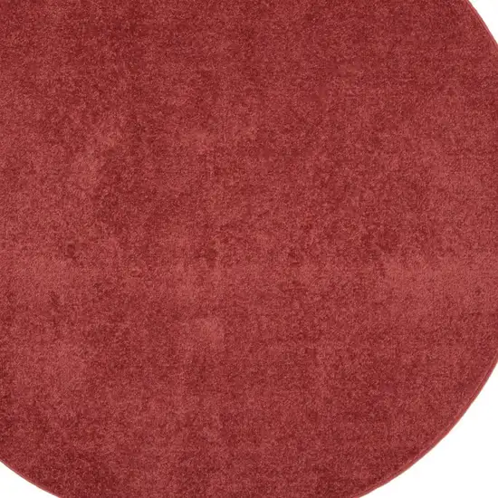 4' X 4' Brick Red Round Non Skid Indoor Outdoor Area Rug Photo 3