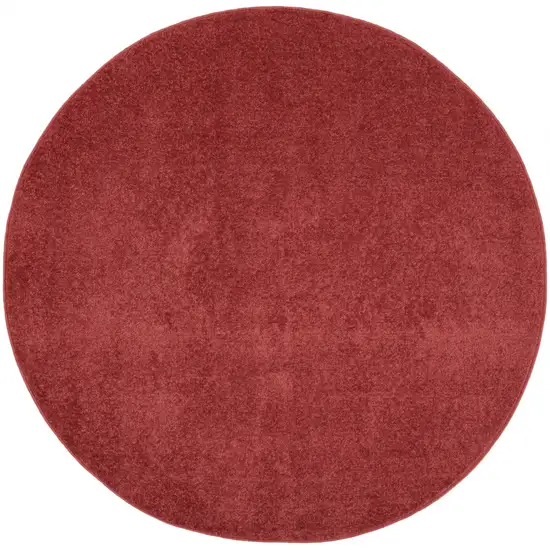 4' X 4' Brick Red Round Non Skid Indoor Outdoor Area Rug Photo 1