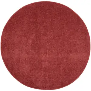 Photo of 4' X 4' Brick Red Round Non Skid Indoor Outdoor Area Rug