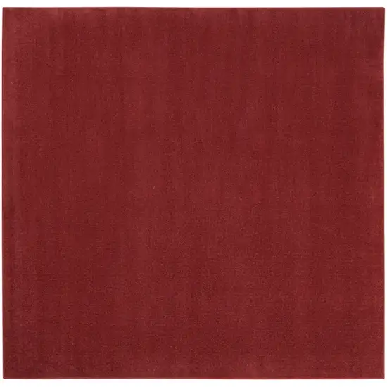 7' X 7' Brick Red Square Non Skid Indoor Outdoor Area Rug Photo 2