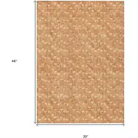 Photo of 3' X 4' Bronze Geometric Washable Non Skid Indoor Outdoor Area Rug