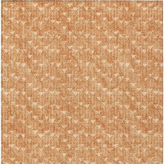 3' X 4' Bronze Geometric Washable Non Skid Indoor Outdoor Area Rug Photo 7