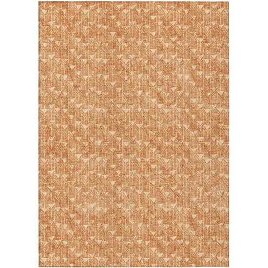 3' X 4' Bronze Geometric Washable Non Skid Indoor Outdoor Area Rug Photo 2