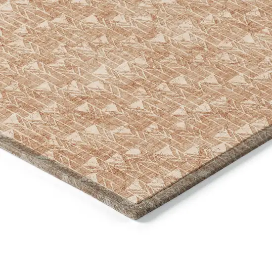 3' X 4' Bronze Geometric Washable Non Skid Indoor Outdoor Area Rug Photo 4