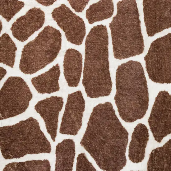 3' X 5' Brown Animal Print Shag Non Skid Area Rug Photo 9