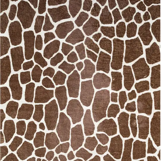 3' X 5' Brown Animal Print Shag Non Skid Area Rug Photo 4