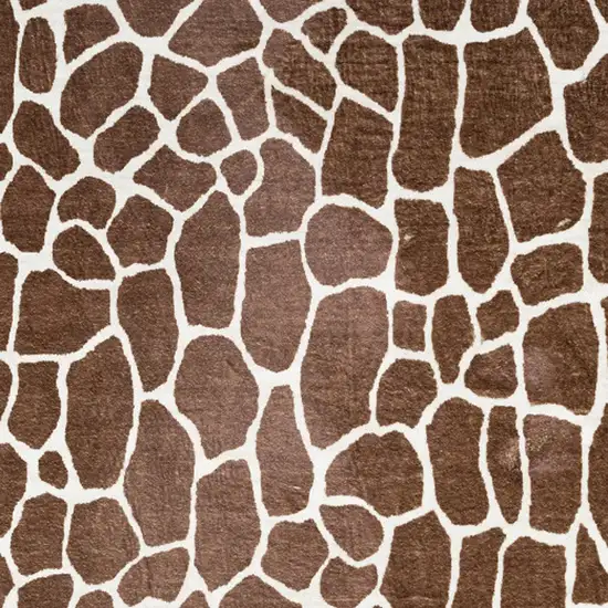 3' X 5' Brown Animal Print Shag Non Skid Area Rug Photo 3