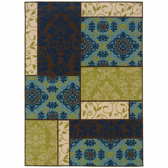 3' X 5' Brown Geometric Stain Resistant Indoor Outdoor Area Rug Photo 1