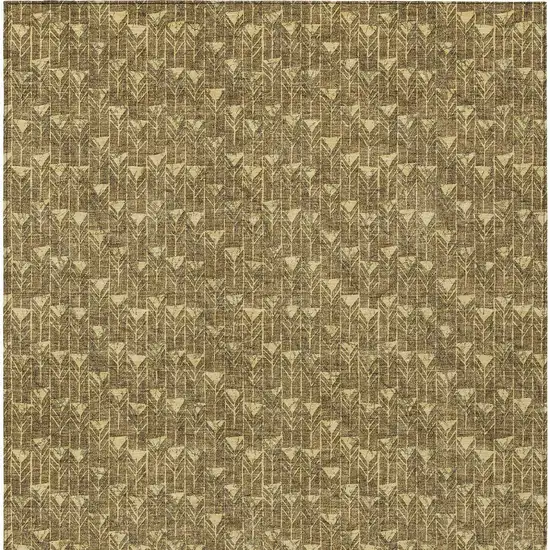 Brown Geometric Washable Non Skid Indoor Outdoor Area Rug Photo 8