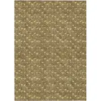 Photo of 3' X 4' Brown Geometric Washable Non Skid Indoor Outdoor Area Rug