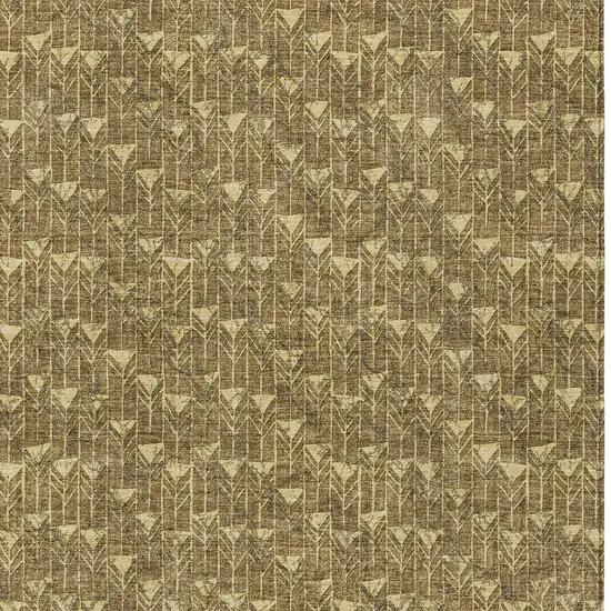 3' X 4' Brown Geometric Washable Non Skid Indoor Outdoor Area Rug Photo 7