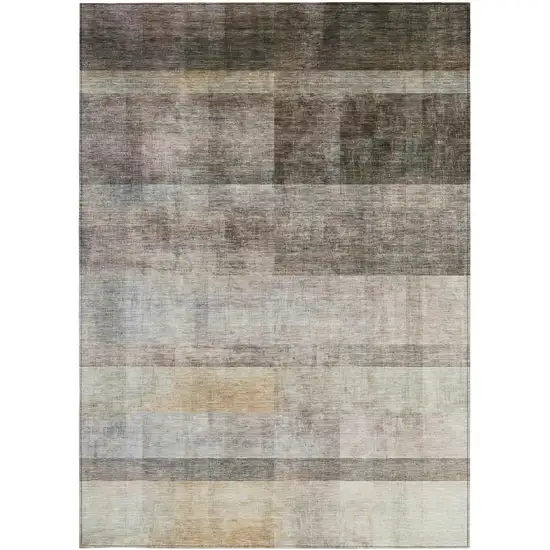 3' X 4' Brown Ombre Washable Non Skid Indoor Outdoor Area Rug Photo 4