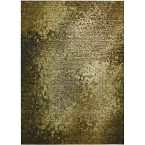 Photo of 3' X 5' Brown Washable Non Skid Indoor Outdoor Area Rug