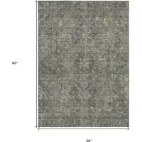 Photo of 3' X 5' Brown and Black Oriental Washable Non Skid Indoor Outdoor Area Rug