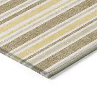 Photo of 3' X 4' Brown and Orange Striped Washable Non Skid Indoor Outdoor Area Rug