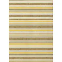 Photo of 3' X 5' Brown and Orange Striped Washable Non Skid Indoor Outdoor Area Rug