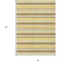 Photo of 3' X 5' Brown and Orange Striped Washable Non Skid Indoor Outdoor Area Rug