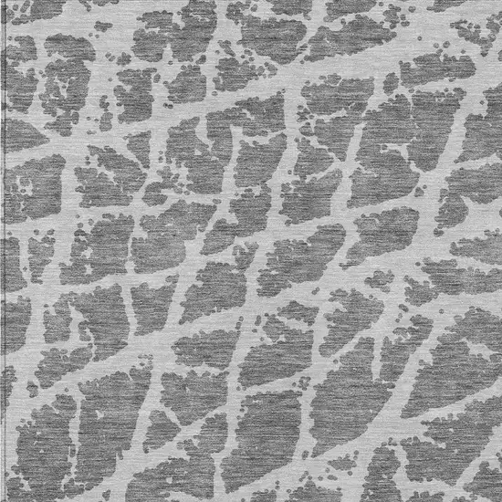 3' X 4' Charcoal Abstract Washable Non Skid Indoor Outdoor Area Rug Photo 6