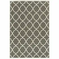 Photo of 3' X 5' Charcoal Geometric Stain Resistant Indoor Outdoor Area Rug