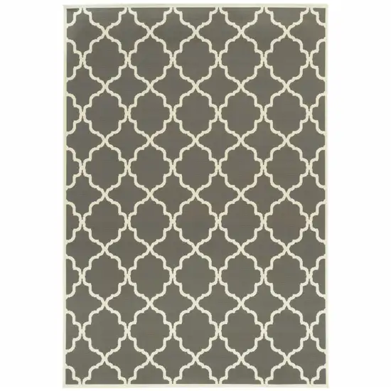 3' X 5' Charcoal Geometric Stain Resistant Indoor Outdoor Area Rug Photo 1