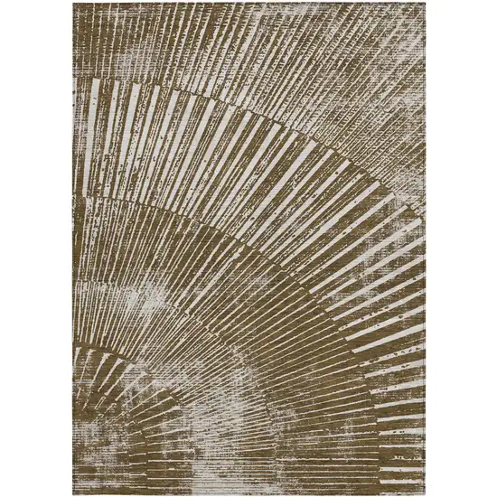 3' X 4' Chocolate Abstract Washable Non Skid Indoor Outdoor Area Rug Photo 4