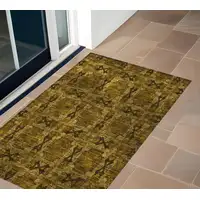 Photo of 3' X 5' Chocolate Floral Medallion Washable Non Skid Indoor Outdoor Area Rug