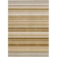 Photo of 3' X 4' Chocolate Striped Washable Non Skid Indoor Outdoor Area Rug