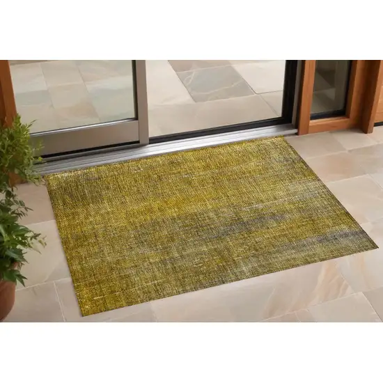 3' X 4' Chocolate Striped Washable Non Skid Indoor Outdoor Area Rug Photo 1