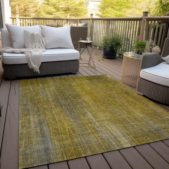 3' X 4' Chocolate Striped Washable Non Skid Indoor Outdoor Area Rug Photo 8