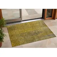 Photo of 3' X 5' Chocolate Striped Washable Non Skid Indoor Outdoor Area Rug