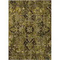 Photo of 3' X 5' Coffee and Gray Oriental Washable Non Skid Indoor Outdoor Area Rug