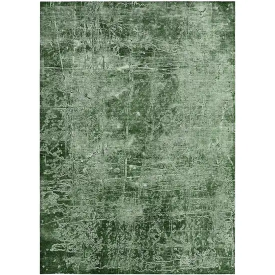 3' X 4' Emerald Abstract Washable Non Skid Indoor Outdoor Area Rug Photo 5