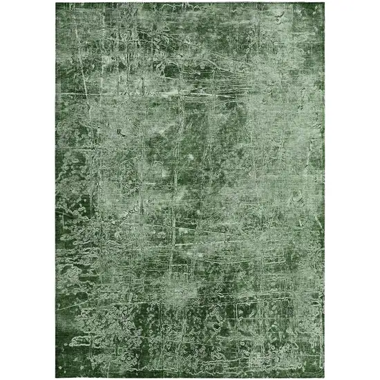 Emerald Abstract Washable Non Skid Indoor Outdoor Area Rug Photo 4