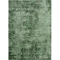 Photo of 3' X 5' Emerald Abstract Washable Non Skid Indoor Outdoor Area Rug