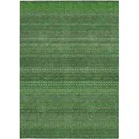 Photo of 3' X 4' Fern Green Striped Washable Non Skid Indoor Outdoor Area Rug