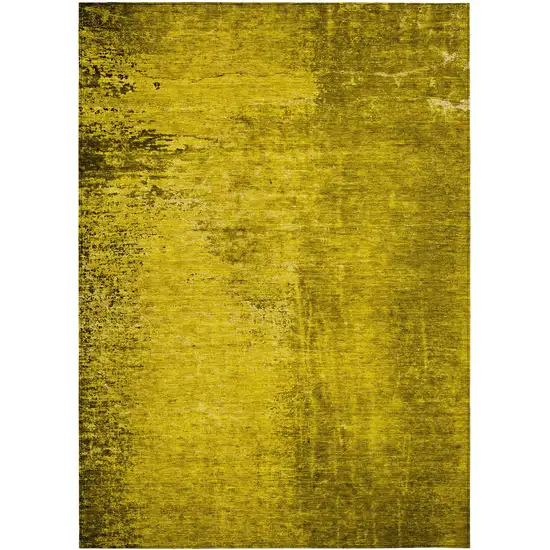 3' X 4' Gold Abstract Washable Non Skid Indoor Outdoor Area Rug Photo 2